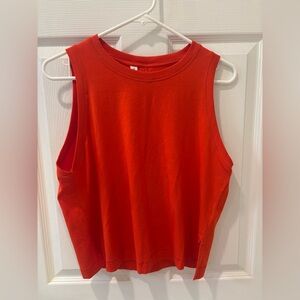 SPANX Red Muscle Tee Cropped